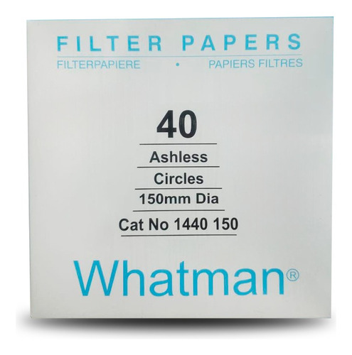 Papel Filtro Whatman N°40 De 150 Mm