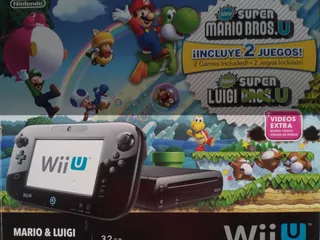 Nintendo Wiiu Negro 32gb Con 4 Juegos