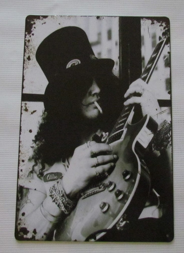 Poster Cartel Placa Guitarrista Slash Guns N Roses Bar Rock 
