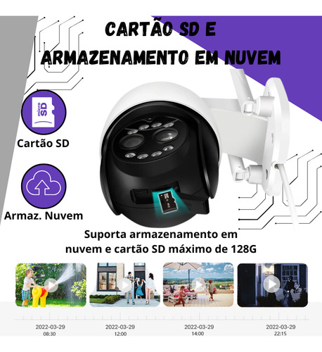 Kit 2 Câmera Ip Wifi P. D'agua Fhd 8mp 4k 8x Zoom Híbrido