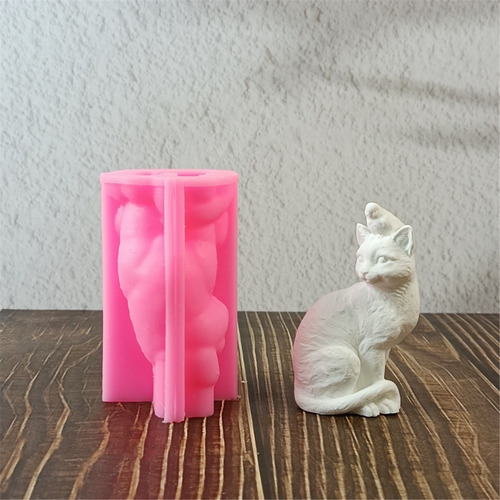 Moldes De Silicona Con Forma De Figura De Gato Para Vela De