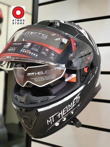 Imagen 10 de 10 de Casco Mt Helmets Thunder 3 Sv Board Mate Negro Con Blanco