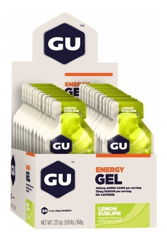 Gu Energy Gel Carboidrato Limonada Cx 24 Sachês