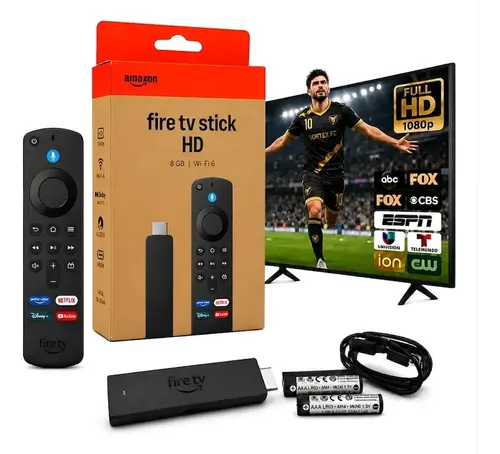 Streaming Stick Amazon Fire TV Stick Full HD com Alexa e Controle de Voz Preto