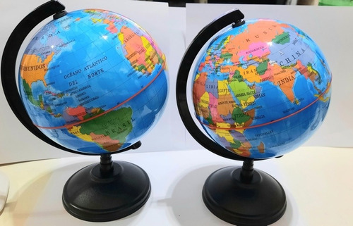 Globo Terráqueo Mapa Mundi 14cm Base Plástica Político X2 Un