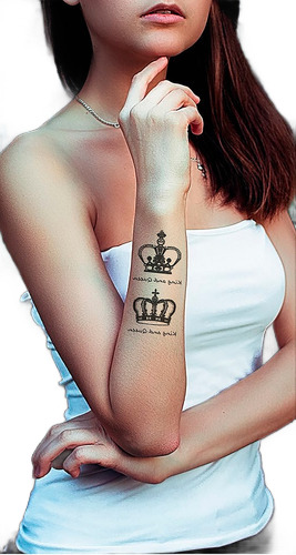 Tatuagem Temporária - Coroa Rei E Rainha - King Queen - 6x10