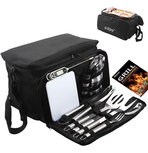 Kit Parrillero - Hielera Con 10 Accesorios Bbq - Dsm