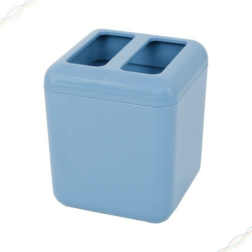 Suporte Porta Escova E Creme Dental Cube Em Acrílico Cor Azul