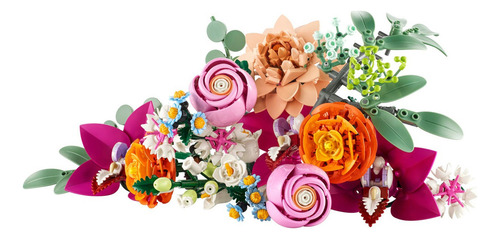 Kit Lego Botanical Ramo De Flores Fantasía En Rosa 10342 749 Flores