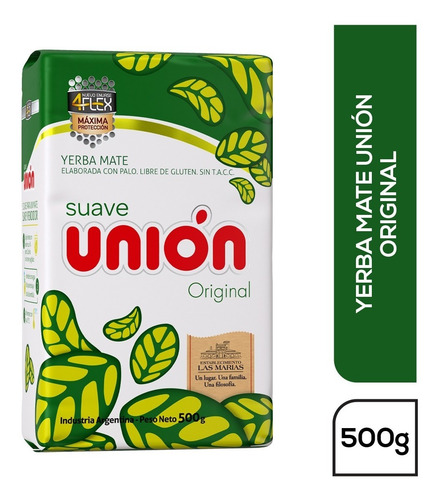 Imagen 1 de 1 de Yerba Mate Unión Con Palo 4flex 1/2 Kg