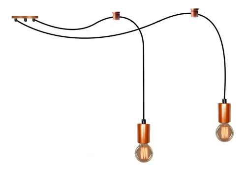 Luminaria Pendente Aranha* Spider Octoplus 2 Fios 2m Cobre 110v/220v