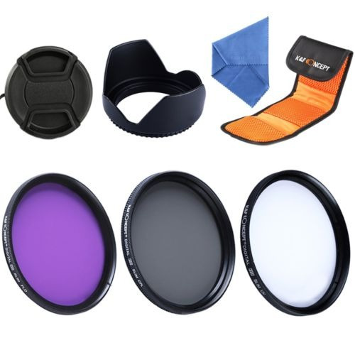 55mm Lente Filtro Kit Slim Uv Fld Cpl Para Sony Alpha + Camp