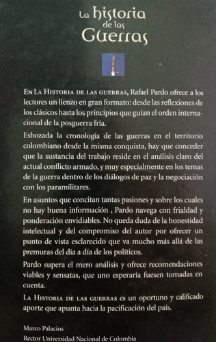 La Historia De Las Guerras En Colombia: Paz Y Conocimiento (Usado)