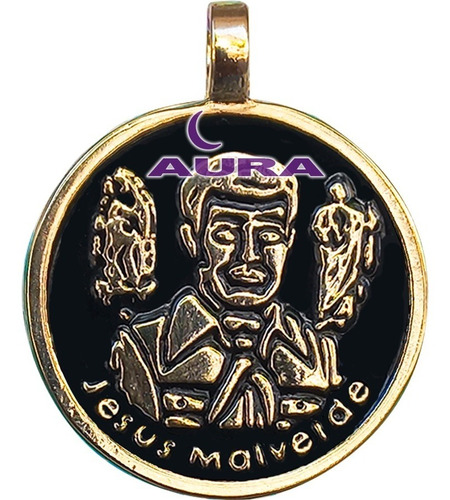 Medalla Talisman Jesús Malverde - Fina Chapa De Oro 18 K