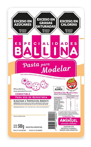 Pasta Ballina Tipo Mazapan Comestible Reposteria Torta X500g