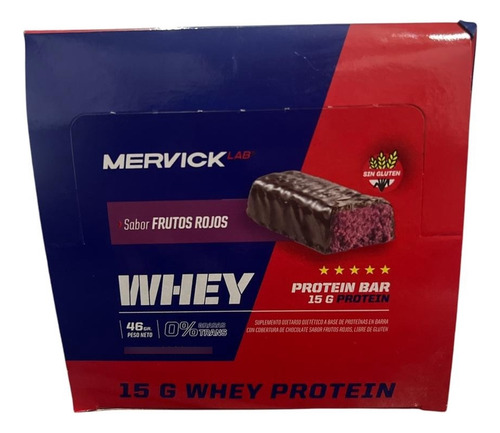 Mervicklab Whey Bar Frutos Rojos 12x46g Caja Frutos Rojos