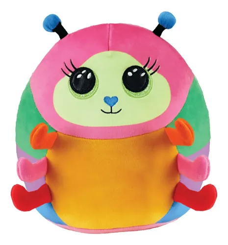 TY Squish A Boos – Coussin Nessa La Chenille 20 Cm – Microfibre Luxe, Ultra-moelleux, Lavable En Machine