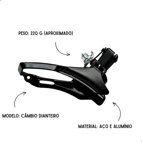 Kit Cambios 7 Velocidades 21v Pedivela Bike Aro 24/29 Mtb