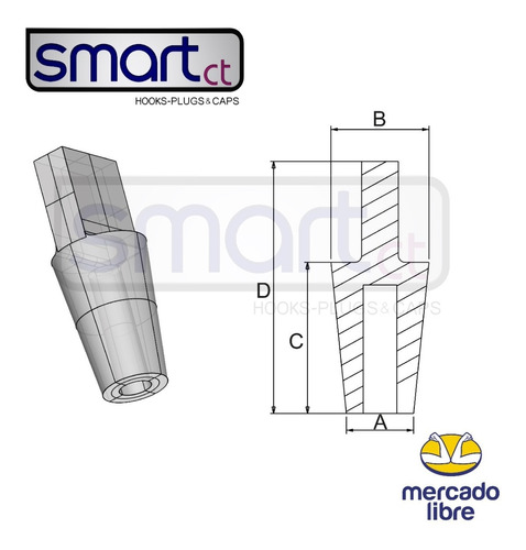 Imagen 1 de 4 de Smart Ct / Smhp10-h Silicon Hollow Plug With Handles Clear