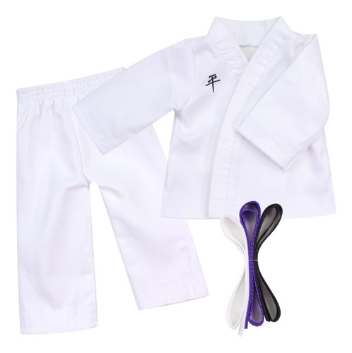 Uniforme De Karate De Muñeca De 18 Pulgadas Con Cinturones