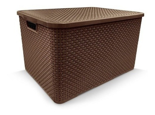 Organizador Rattan C/tapa 7 Lts Marron A25587