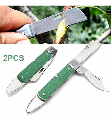 2 Cuchillo De Injerto De Doble Hoja Para Arboles Frutales