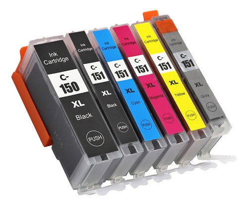 Pack 6 Tintas Opcionales Pgi-150xl Cli-151xl Bcmyg Ix6810