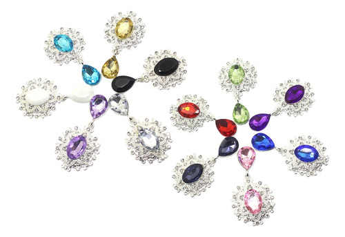 10 Botones Colgantes De Broche De Diamantes De Imitación De