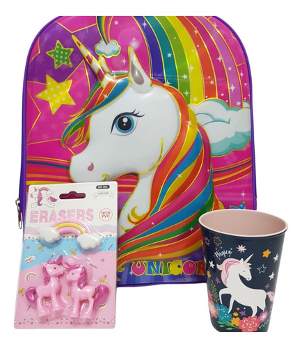 Mochila Unicornio + Vaso