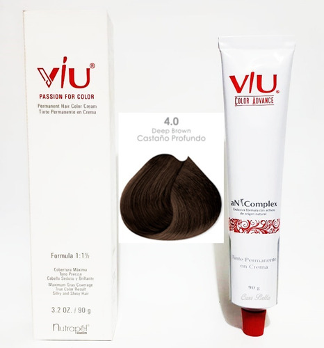 Tinte Viu 4.0 Castaño Profundo Gama Premium + Peroxido