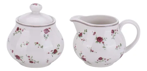 comprar Conjuntos De Crema Y Azúcar Con Tapas, Azúcar Floral Vintage