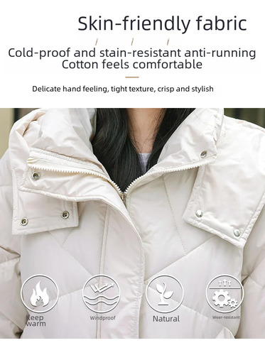 Chaqueta Acolchada De Algodón Con Capucha De Longitud Media