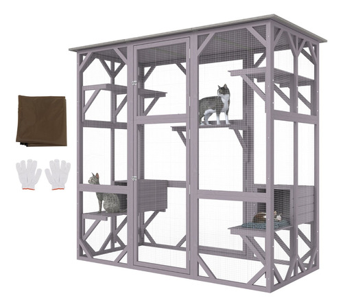 Casa Para Gato Jardin 7 Pisos, Bases Descanso, 71x34x66''