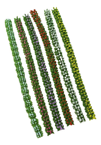 2 X 6 Piezas De Tiras De Flores Coloridas En 0,7 Cm De Ancho