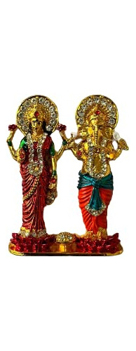 Conjunto De Idolos De Lakshmi Ganesha Para Diwali