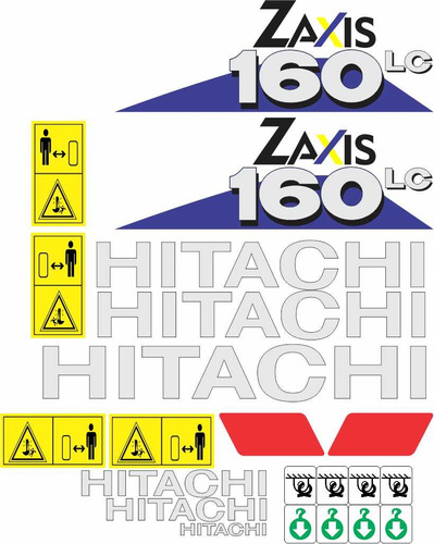 Calcomanías Excavadora Hitachi Zaxis 160cl Stickers Adhesivo