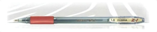 Boligrafo Zebra Z1 .5mm Tinta Hibrida Rojo C12 7905-02 /v Color del exterior Transparente