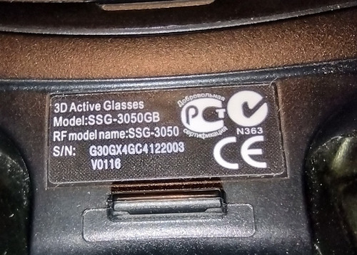 Lentes Activos 3d Samung Ssg-3050gb (Usado)