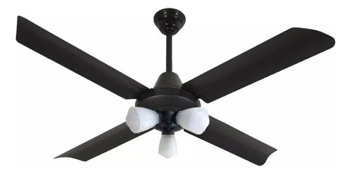 Ventilador De Techo Severbon Vta 420 Negro Microtex. Con Luz