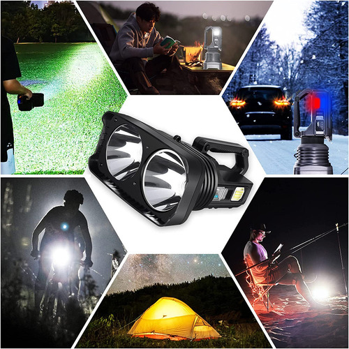 Linterna De Mano Spotlight De 10000 Lúmenes, Foco Led