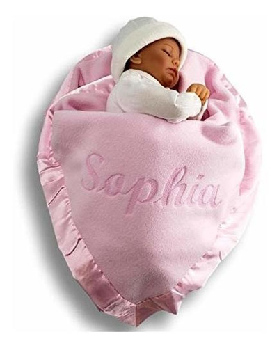 Cobija Personalizada Para Bebe Para Niñas - Rosa