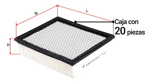 Caja De 20 Filtros De Aire Sakura Ranger V6 4.0l Ford 01/12