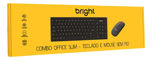 Combo Office Slim - Teclado E Mouse Sem Fio - Cmb01 Cor do mouse Preto Cor do teclado Preto