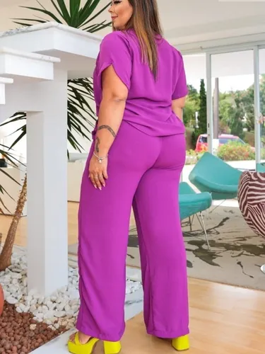 Conjunto de calça e blusa sales plus size