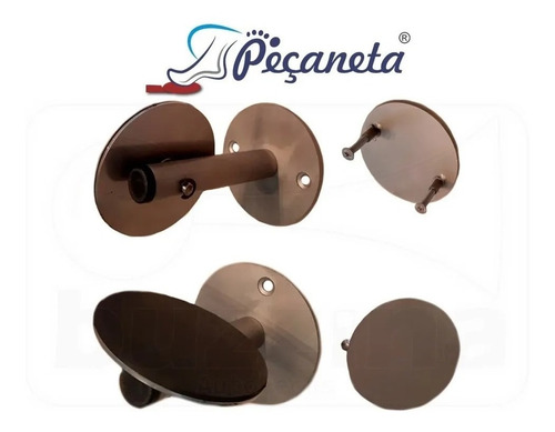 Imagem 8 de 9 de Puxador Duplo Fixo Aço Inox 30cm Pé Peçaneta Maçaneta Porta
