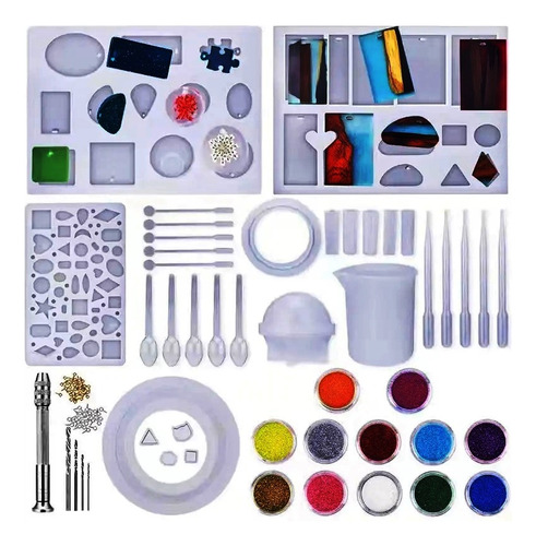 Resina Epoxica Kit Moldes Y Accesorios