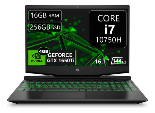 Hp Pavilion 16 Gaming, Ci7-10750h, 16gb, 256gb, Gtx1650, 16p