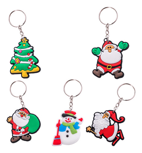 Xj Llavero Navideño De Papá Noel, 5 Piezas