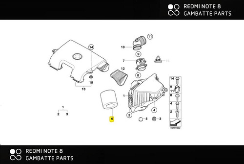 Filtro De Aire De Motor Bmw E87 118i Motor N46 Mod 2005