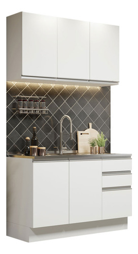 Cocina Integral Madesa Glamy Blanco 120 Cm 01 Blanco